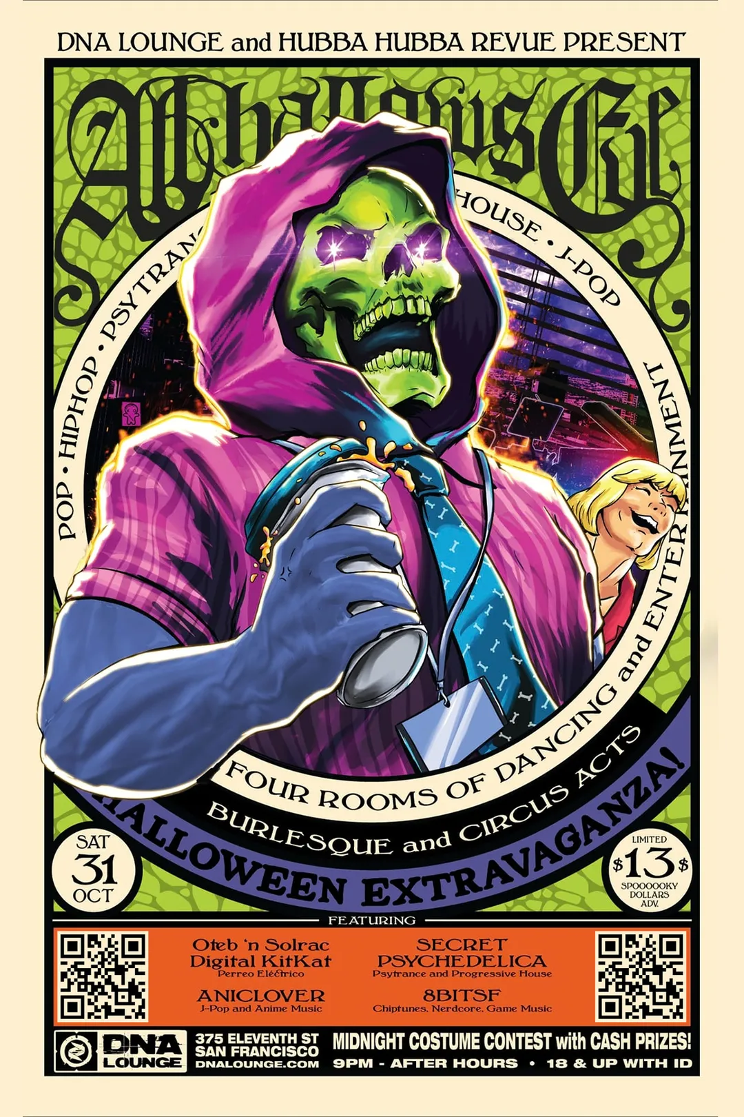All Hallow's Eve: OtebNSolrac, Digital KitKat, Artune, Aeromancer, Nicolo, 1Becoming11, Michael Liu, Nichi, Rainy, EggZen, CorporateTool, Atran, Hate2death, Crashfaster (Live), Bleeds (Live), E.N. Cowell (Live), Alice Knows Karate (DJ Set), Ceno.B1t (DJ Set) flyer