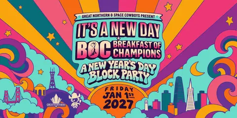 It's A New Day + Breakfast Of Champions 2027 Block Party flyer