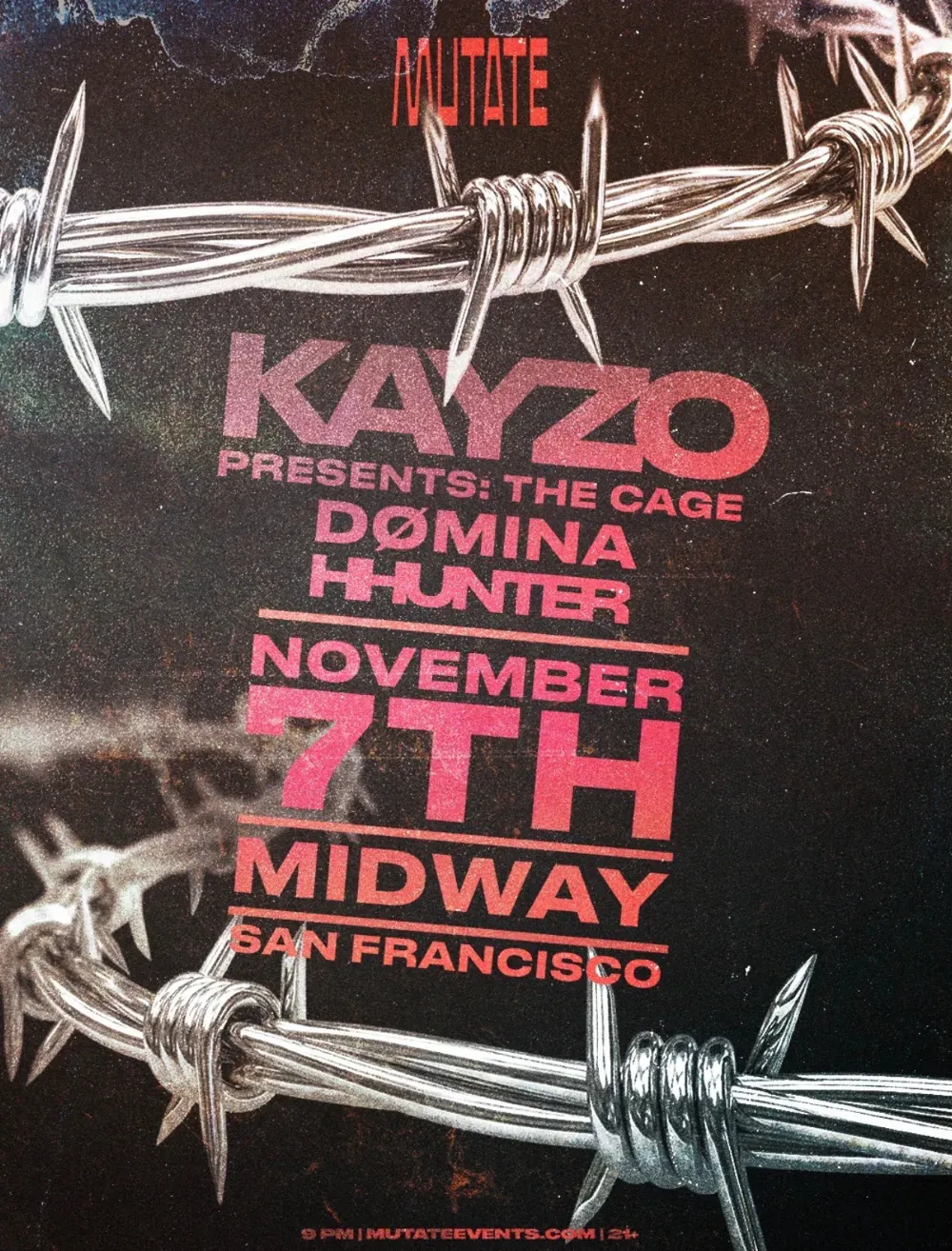 Kayzo - The Cage w/Domina, Hhunter flyer