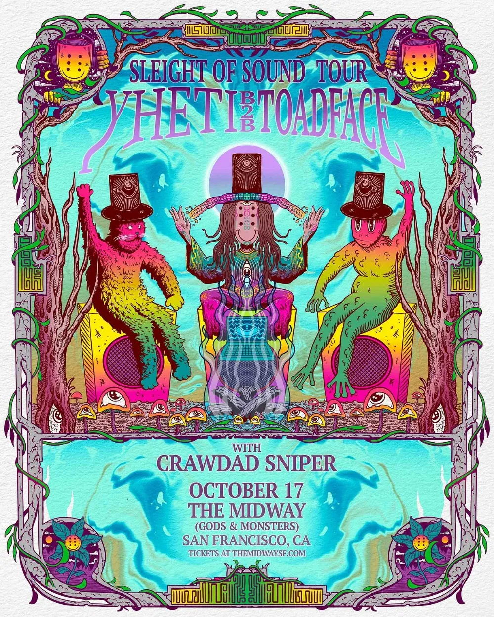 Yheti & Toadface - Sleight Of Sound Tour w/Crawdad Sniper flyer