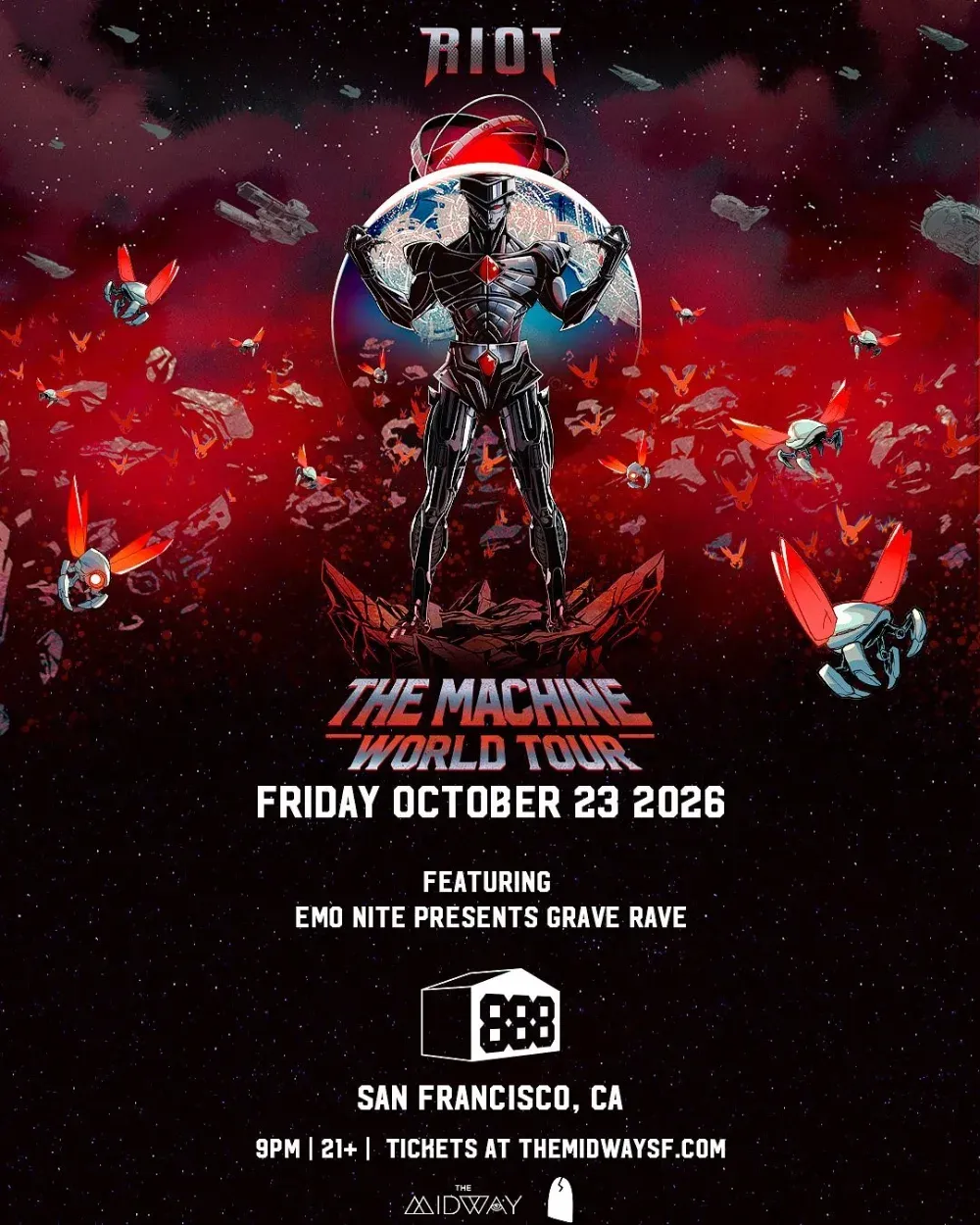 Riot - The Machine World Tour ft Emo Nite: Grave Rave flyer